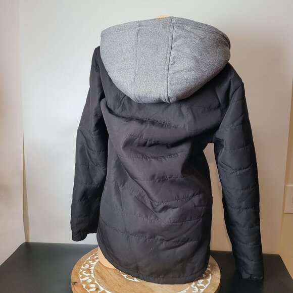 Ecko Unlimited Hooded Puffer Jacket With Faux Sherpa Lining Snap Buttons Gray - Picture 4 of 11